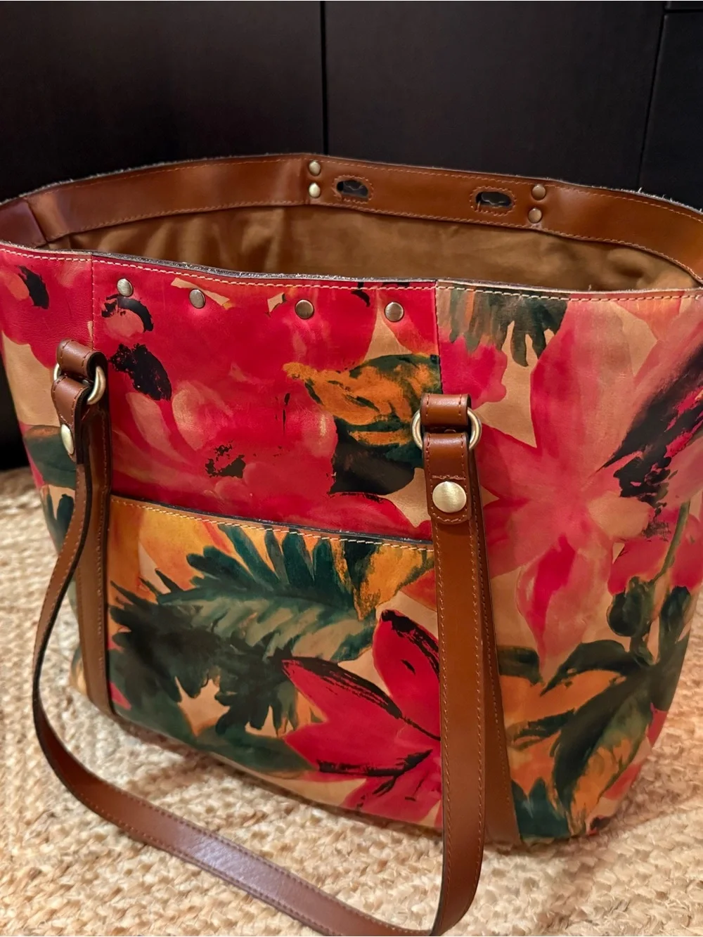 Patricia Nash Floral Leather Tote Bag